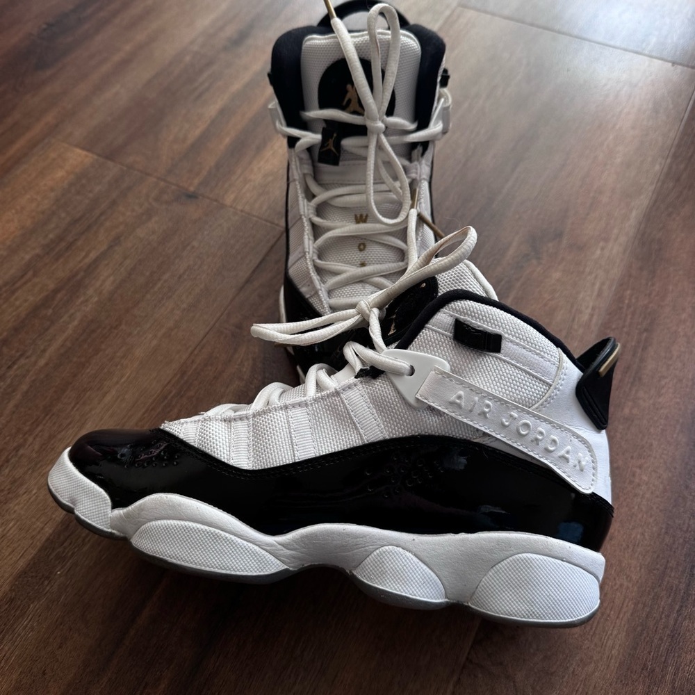 Air Jordan 6 Rings Concord Black White Metallic Gold Sneakers Basketball Runners - Picture 3 of 11